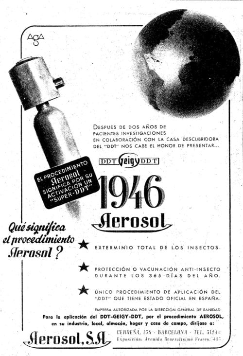 Recorte de prensa antiguo de Aerosol